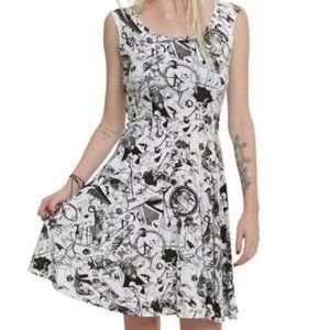 Hot Topic Nightmare Before Christmas Skater Skirt Keyhole Back Dress Small
